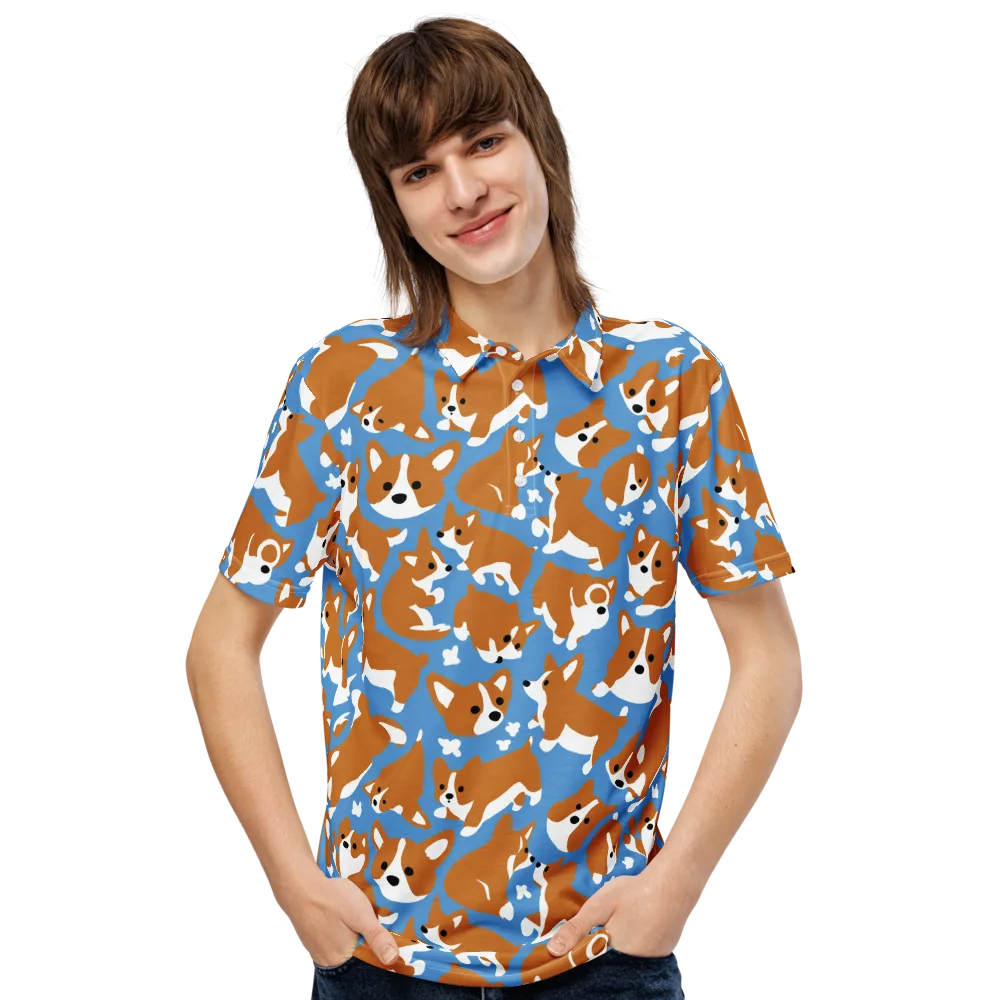 Welsh Wiggle on Men's Slim Fit Polo Shirt — Front