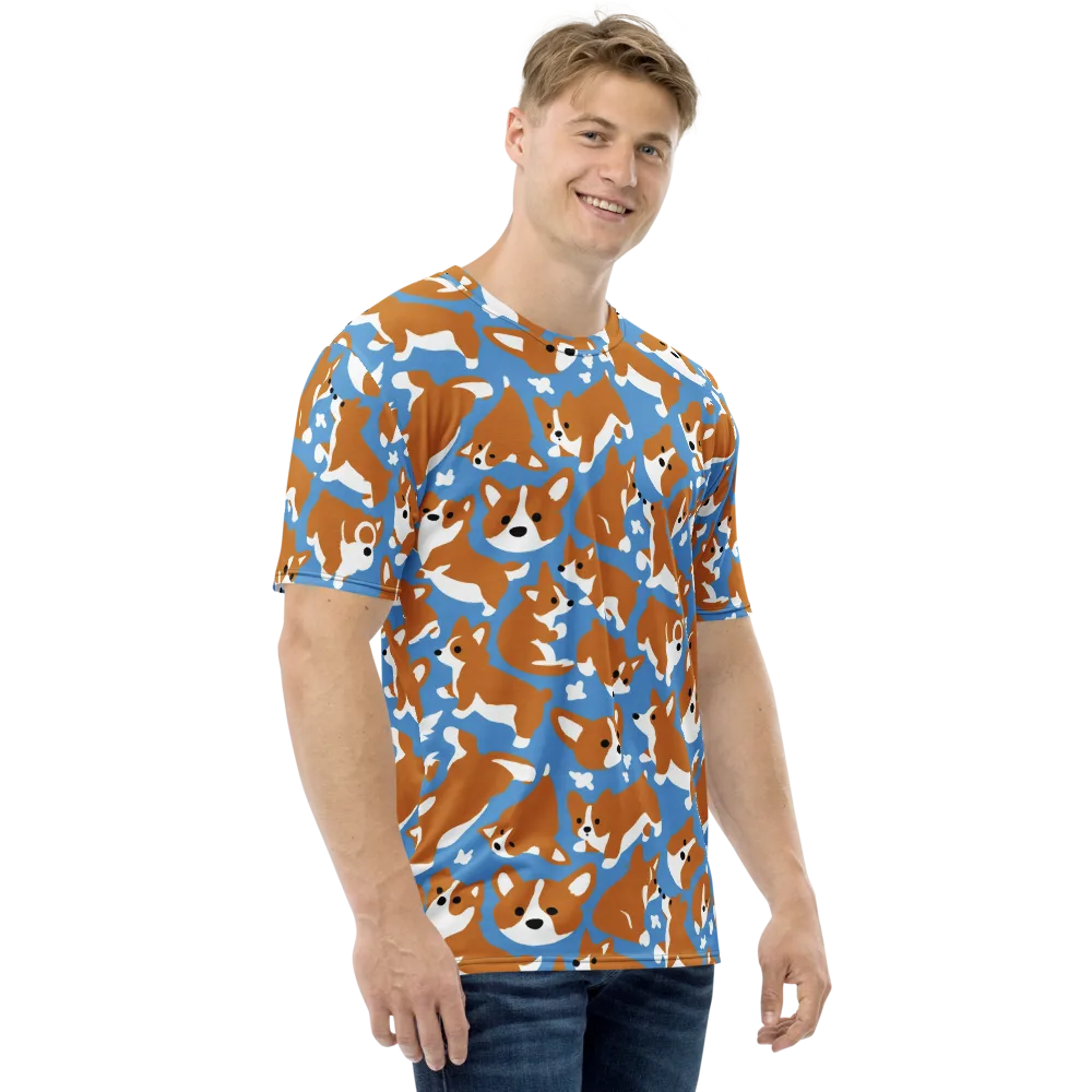Welsh Wiggle on Men's Crew Neck T-Shirt — Right