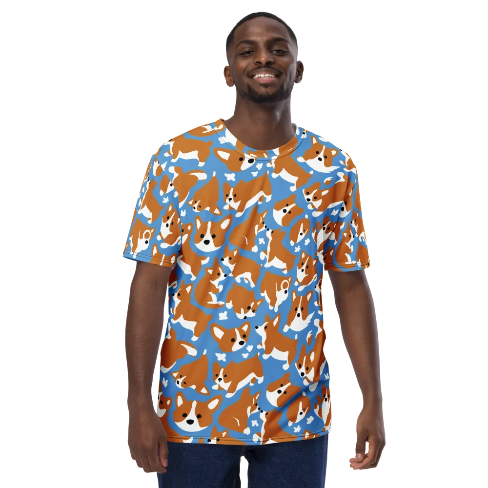 Welsh Wiggle on Men's Crew Neck T-Shirt — Front