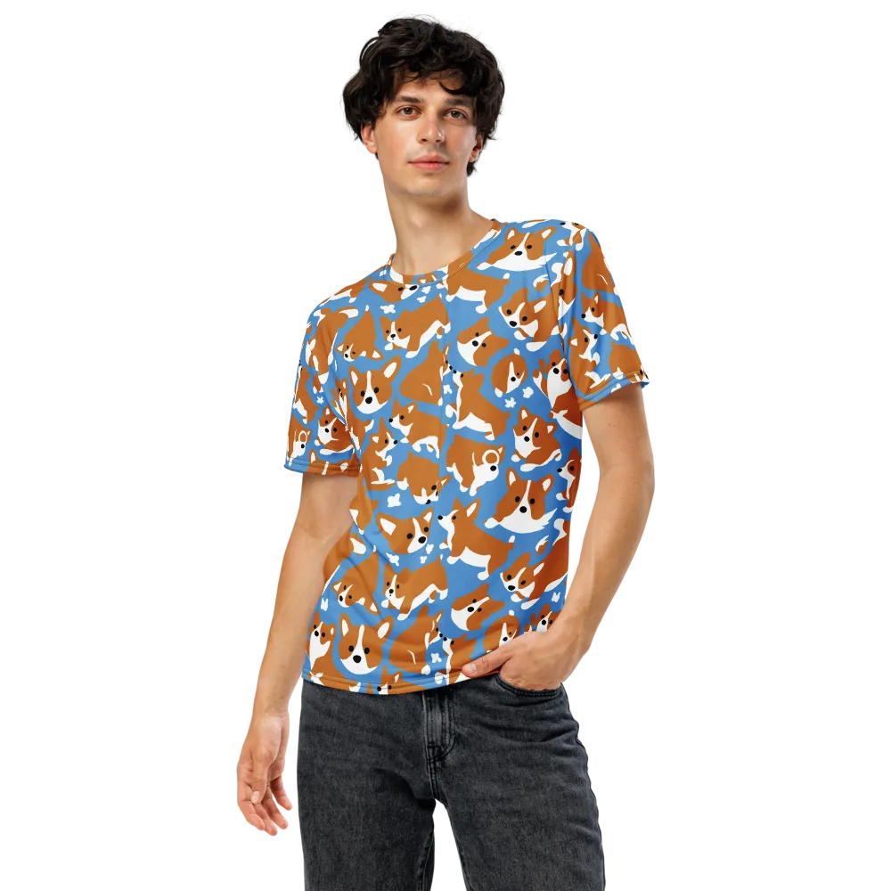 Welsh Wiggle on Men's Crew Neck T-Shirt — Front