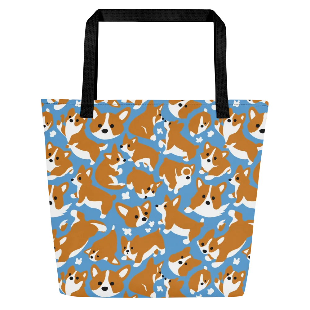 Welsh Wiggle on Large Tote Bag W/ Pocket — Front