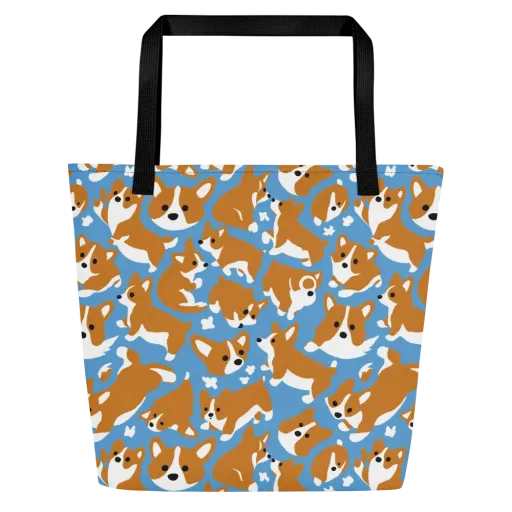 Welsh Wiggle on a Large Tote Bag W/ Pocket