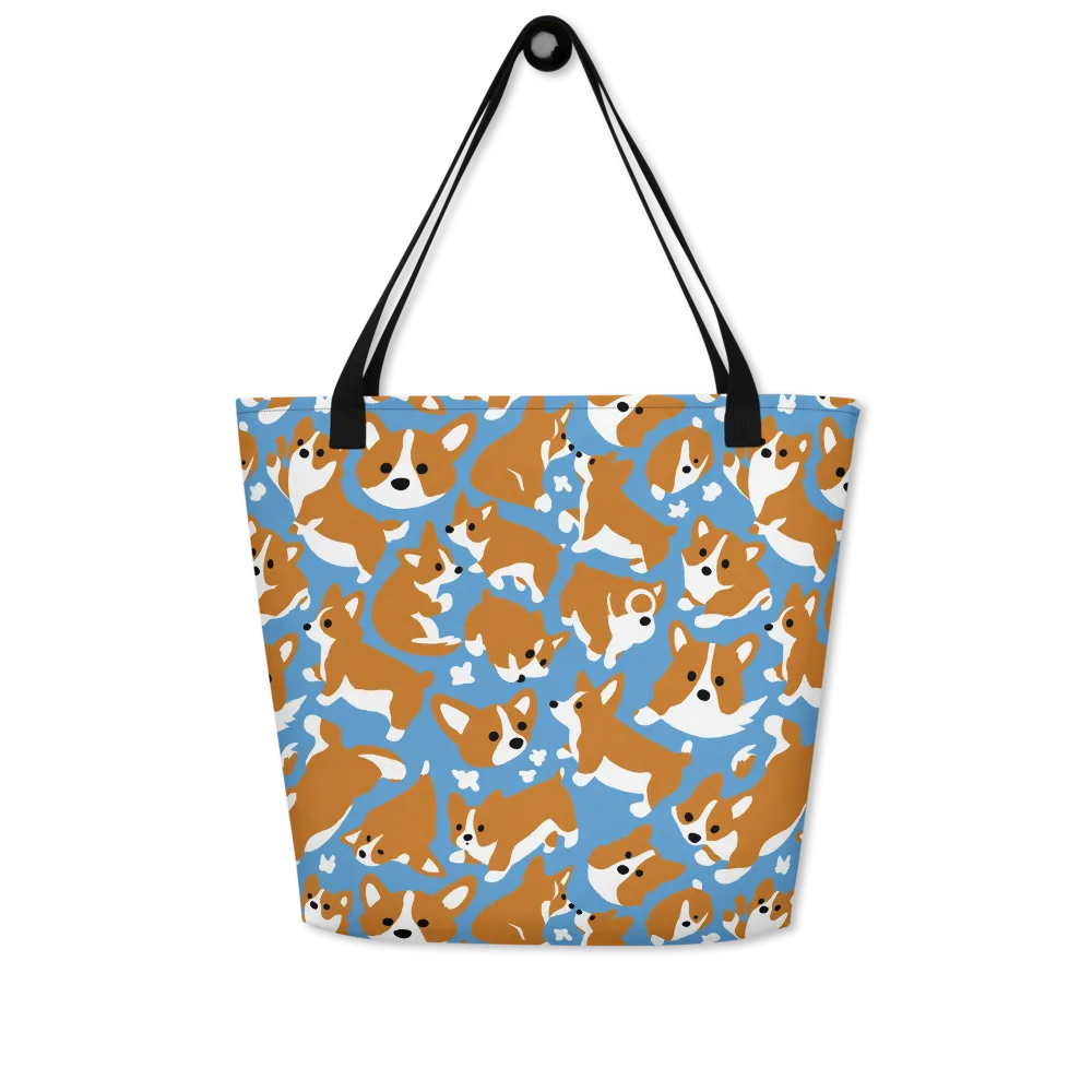 Welsh Wiggle on Large Tote Bag W/ Pocket — Front