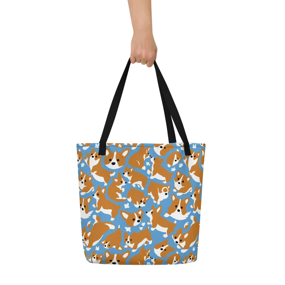 Welsh Wiggle on Large Tote Bag W/ Pocket — Front