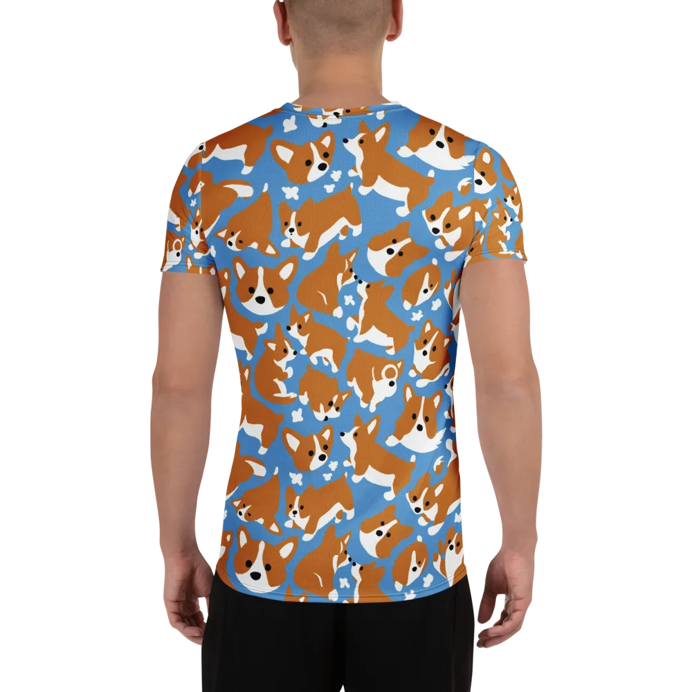 Welsh Wiggle on Men's Athletic T-Shirt — Back