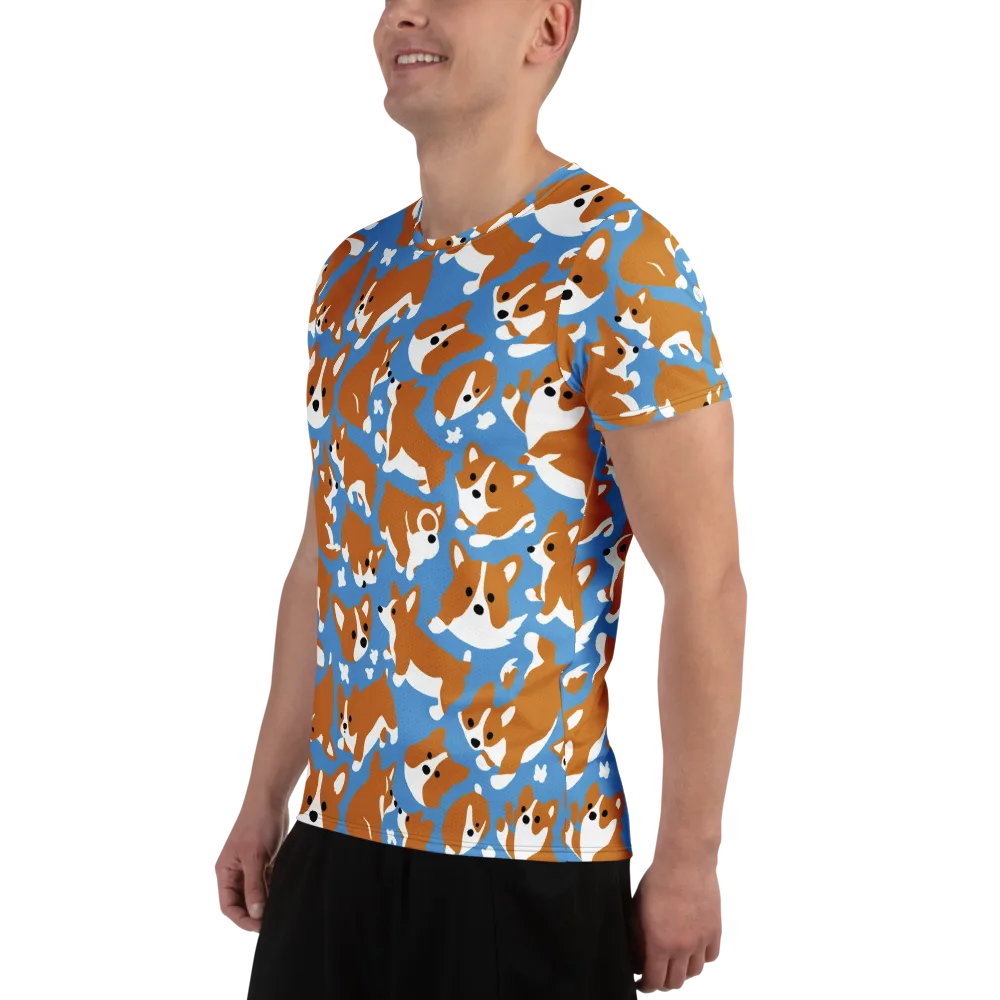 Welsh Wiggle on Men's Athletic T-Shirt — Left