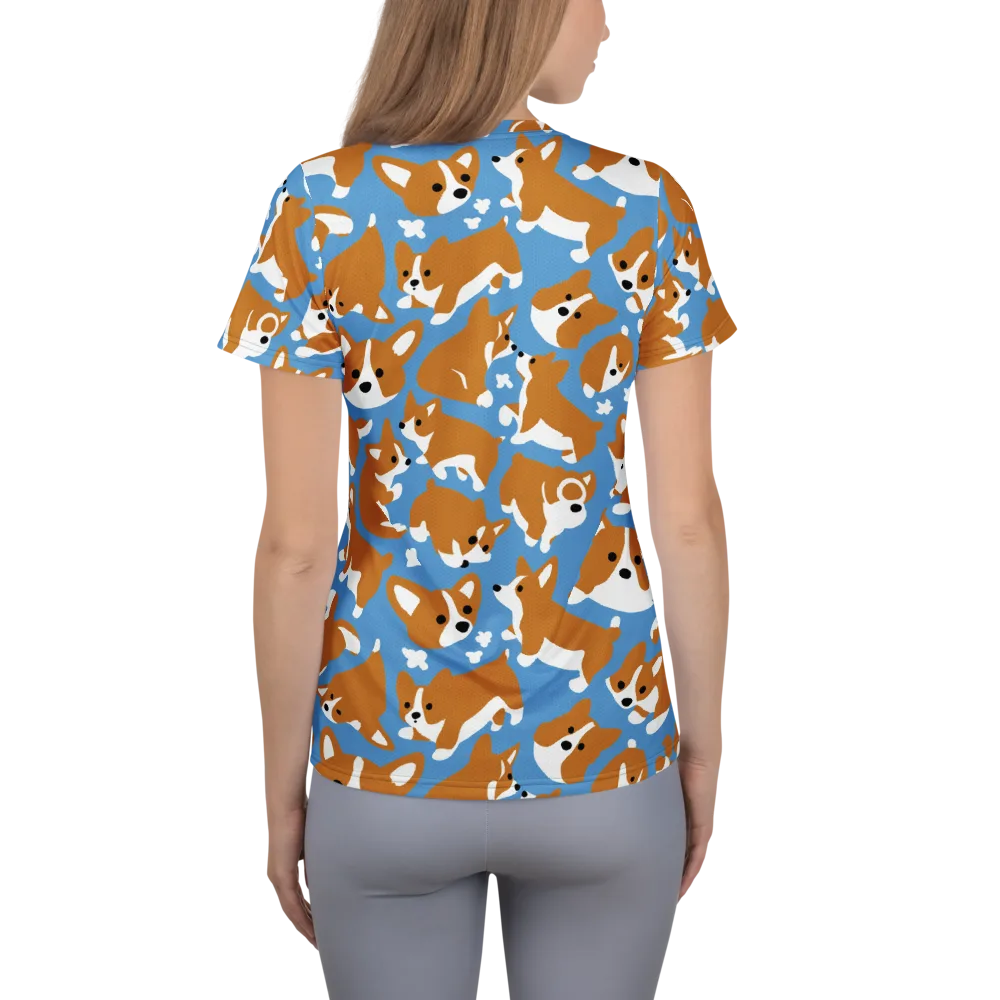 Welsh Wiggle on Women's Athletic T-Shirt — Back