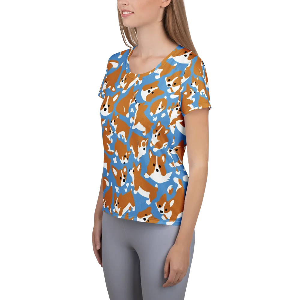 Welsh Wiggle on Women's Athletic T-Shirt — Left