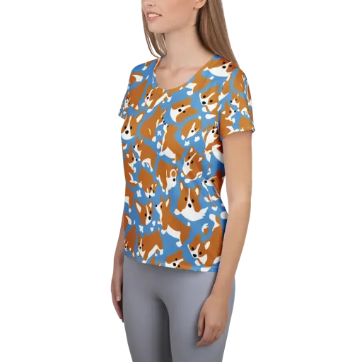 Welsh Wiggle on a Women's Athletic T-Shirt