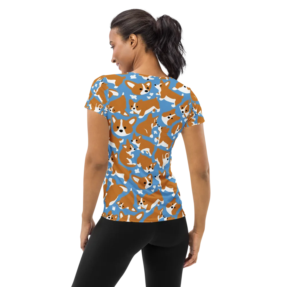 Welsh Wiggle on Women's Athletic T-Shirt — Back