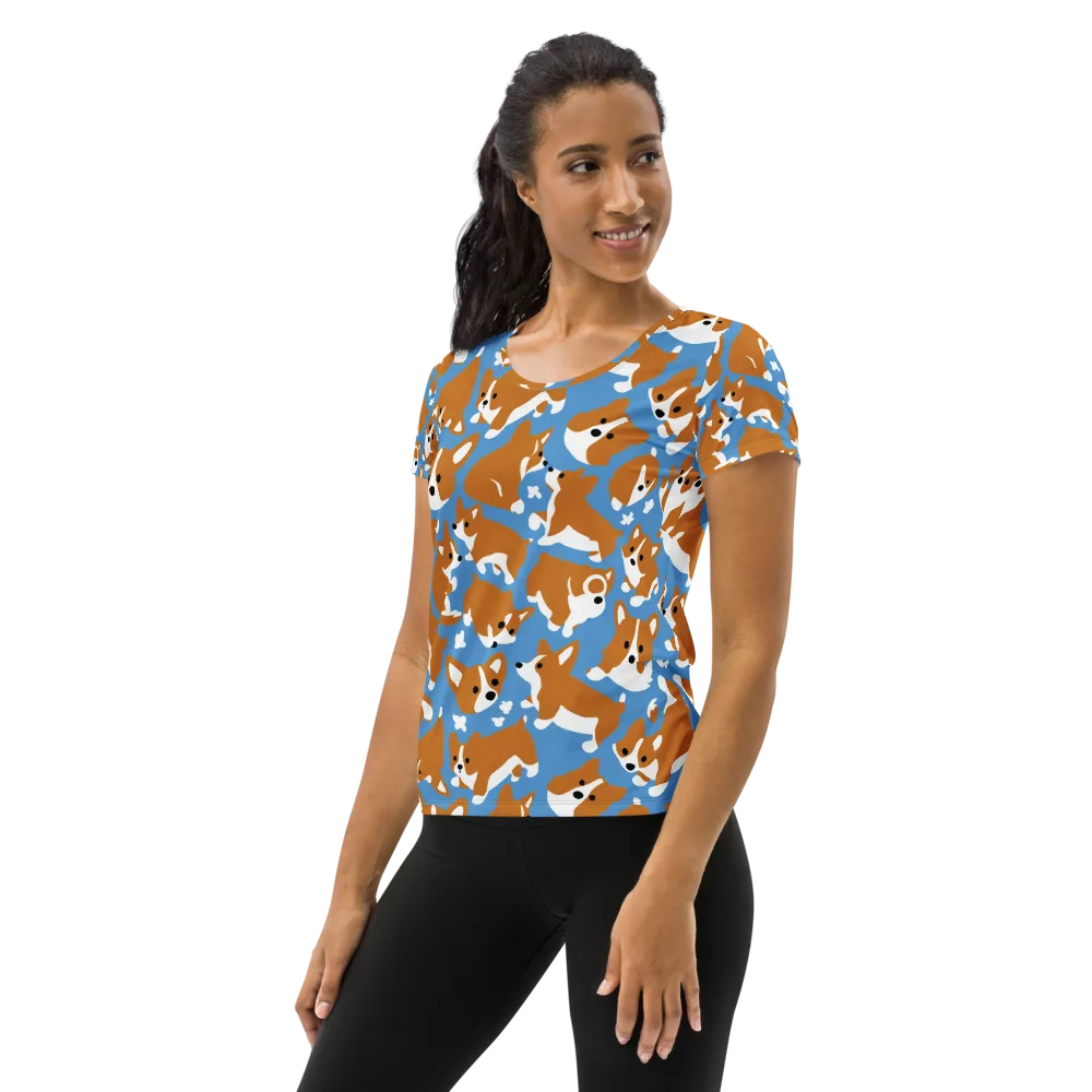 Welsh Wiggle on Women's Athletic T-Shirt — Left