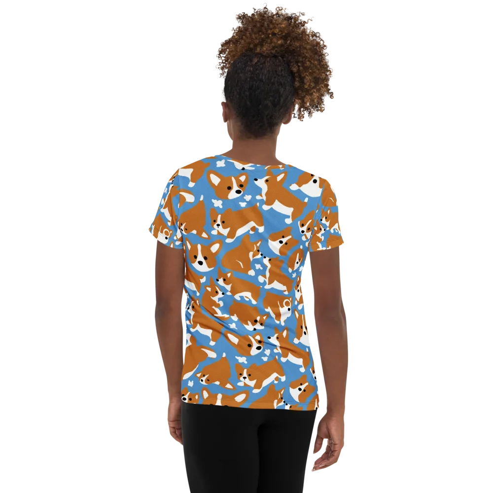 Welsh Wiggle on Women's Athletic T-Shirt — Back