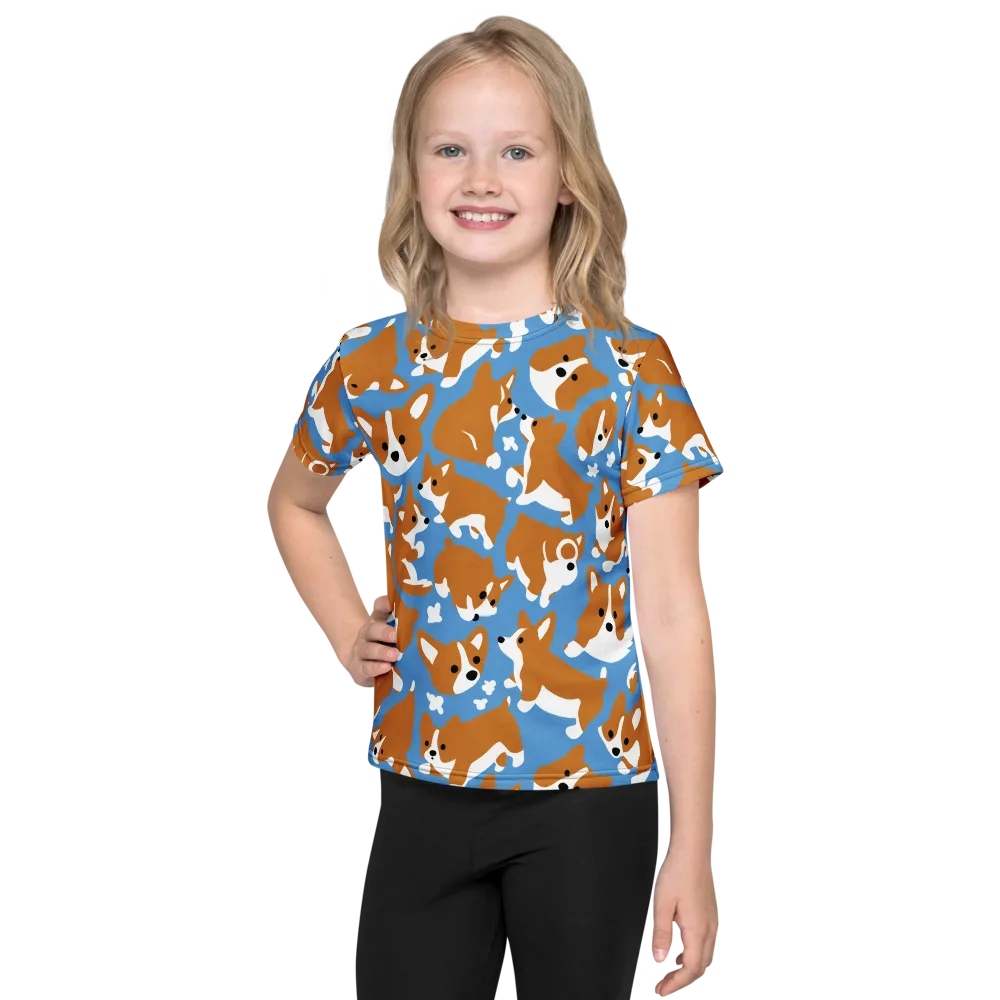 Welsh Wiggle on Kids Crew Neck T-Shirt — Front