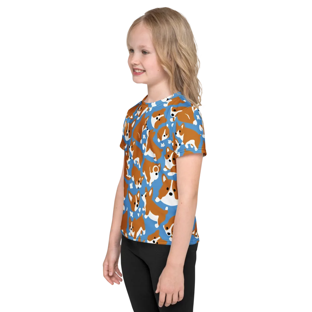 Welsh Wiggle on Kids Crew Neck T-Shirt — Left