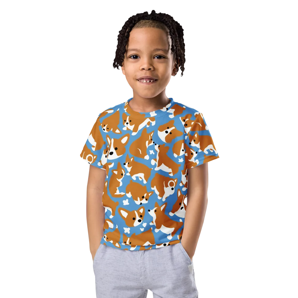Welsh Wiggle on Kids Crew Neck T-Shirt — Front