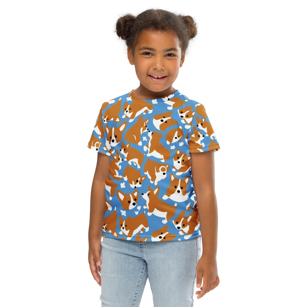 Welsh Wiggle on Kids Crew Neck T-Shirt — Front