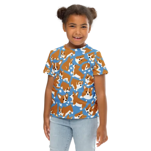 Welsh Wiggle on a Kids Crew Neck T-Shirt