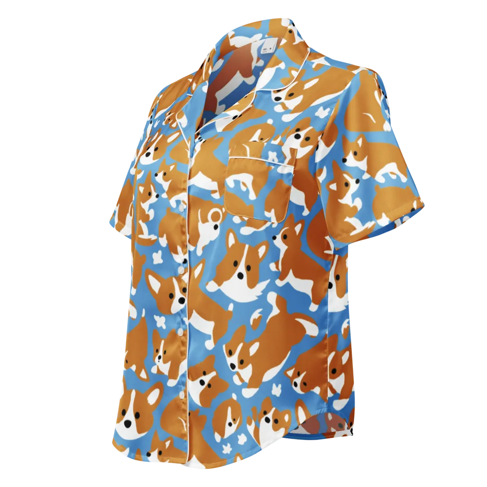 Welsh Wiggle on Women's Short Sleeve Pajama Top — Left Front