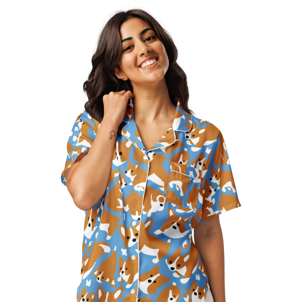 Welsh Wiggle on Women's Short Sleeve Pajama Top — Front