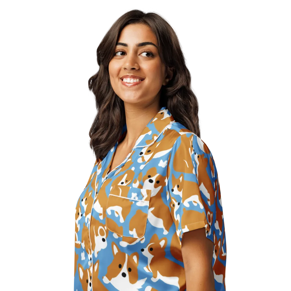 Welsh Wiggle on Women's Short Sleeve Pajama Top — Left Front