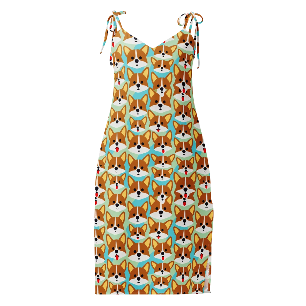 Corgi Parade on Slip Dress — Front