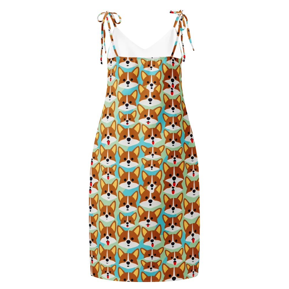 Corgi Parade on Slip Dress — Back