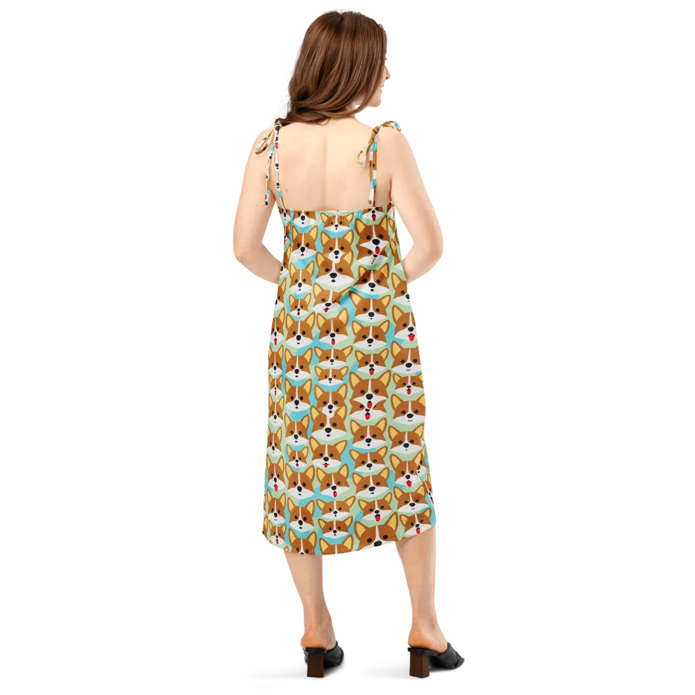 Corgi Parade on Slip Dress — Back