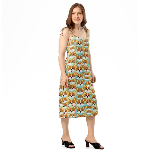 Corgi Parade on a Slip Dress