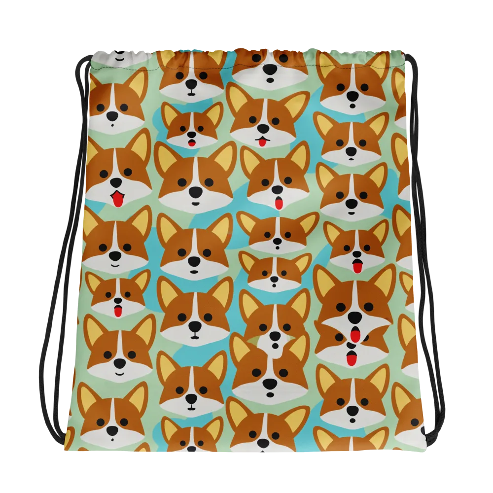 Corgi Parade on Drawstring Bag — Photo