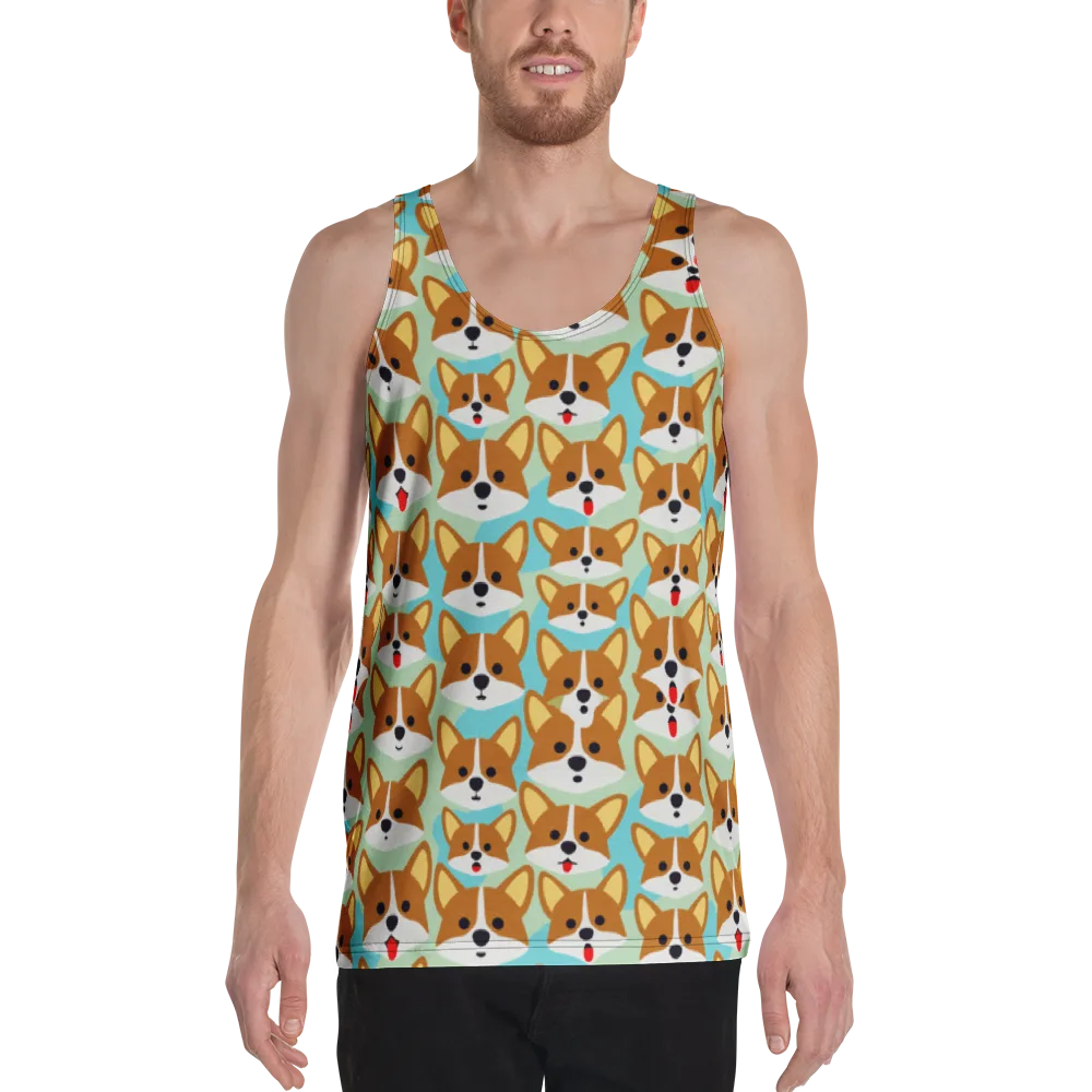 Corgi Parade on Men's Tank Top — Front