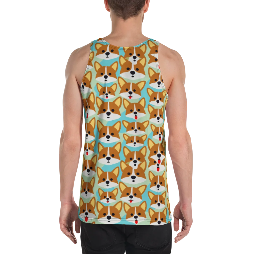 Corgi Parade on Men's Tank Top — Back