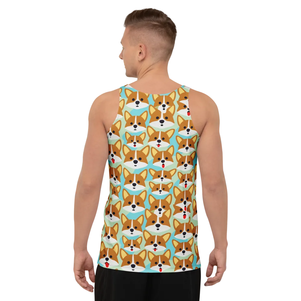 Corgi Parade on Men's Tank Top — Back