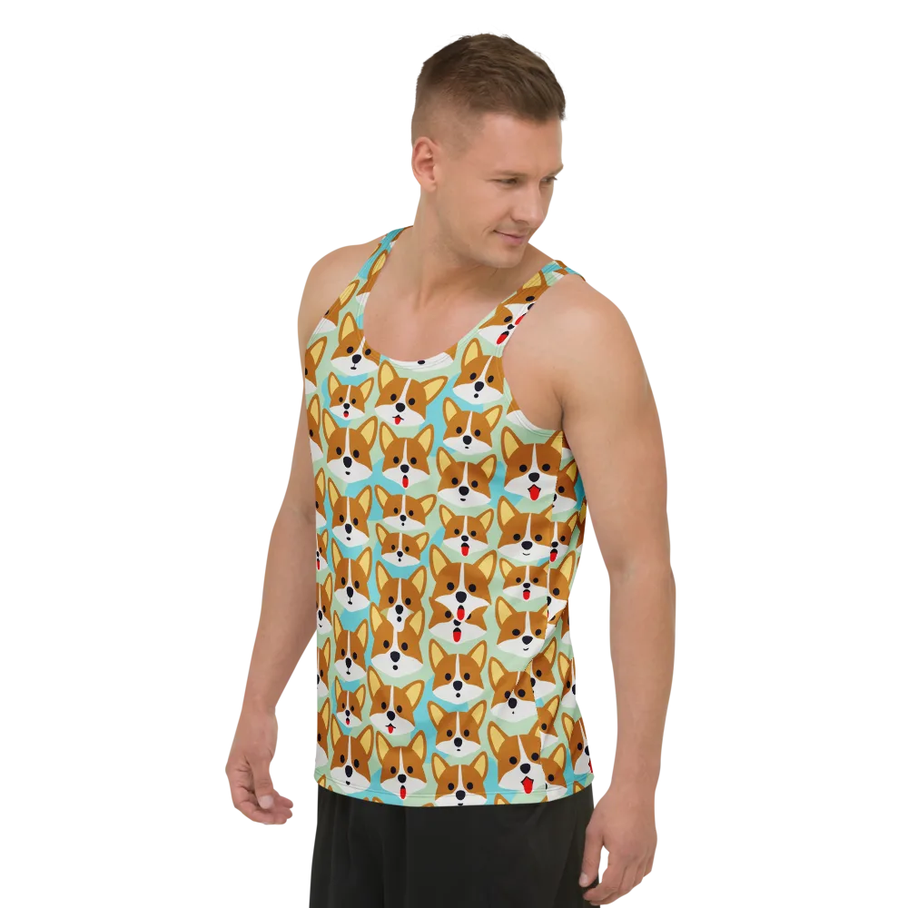 Corgi Parade on Men's Tank Top — Left Front