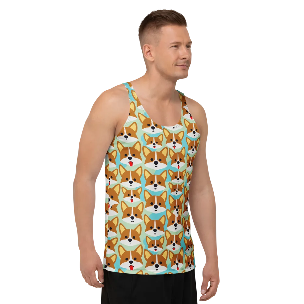 Corgi Parade on Men's Tank Top — Right Front