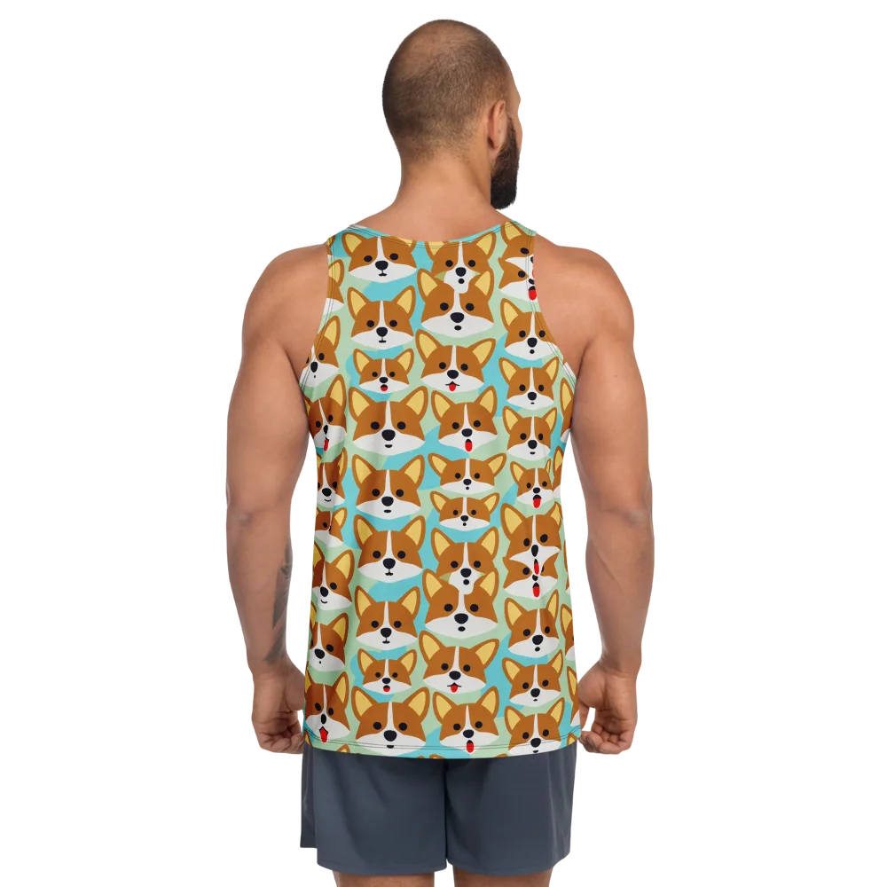 Corgi Parade on Men's Tank Top — Back