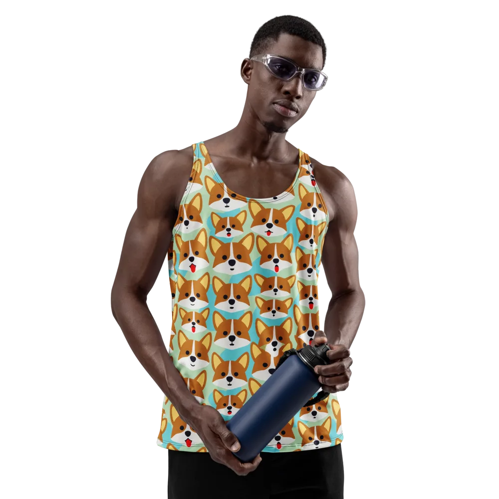 Corgi Parade on Men's Tank Top — Front