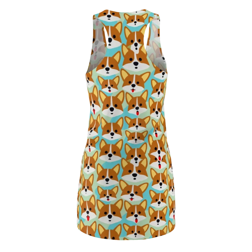 Corgi Parade on Racerback Dress — Back