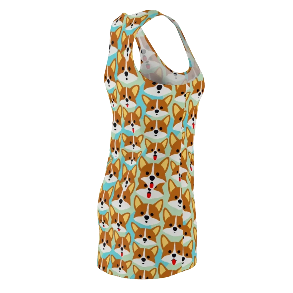 Corgi Parade on Racerback Dress — Back Side