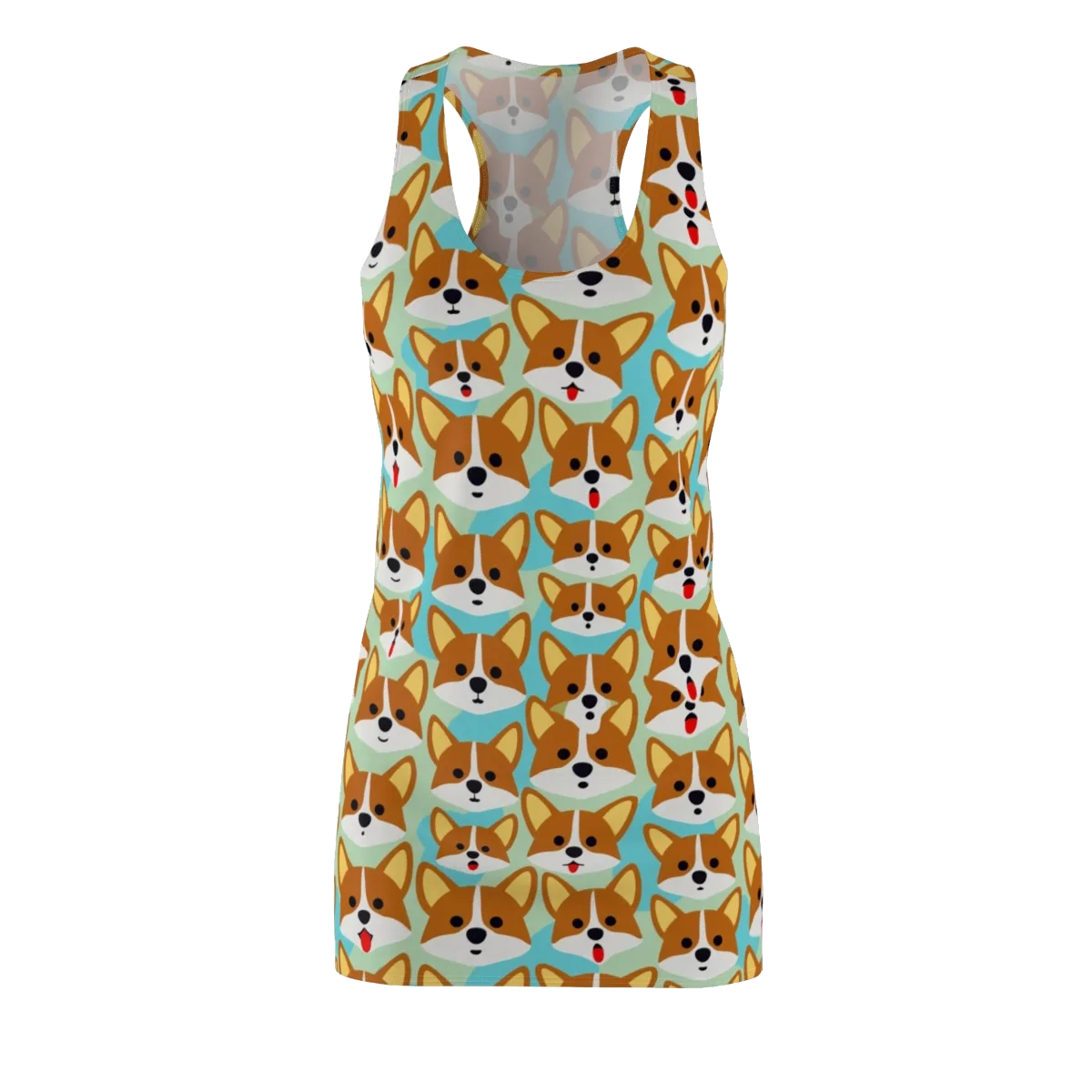 Corgi Parade on Racerback Dress — Front