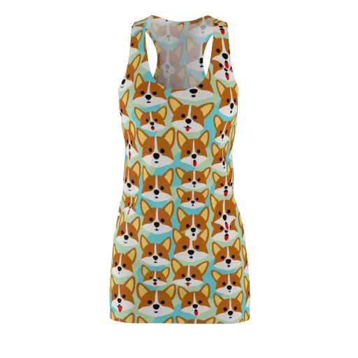 Corgi Parade on a Racerback Dress