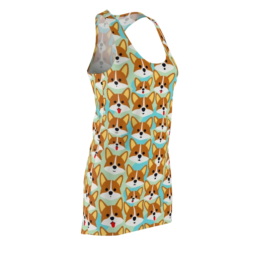 Corgi Parade on Racerback Dress — Front Side