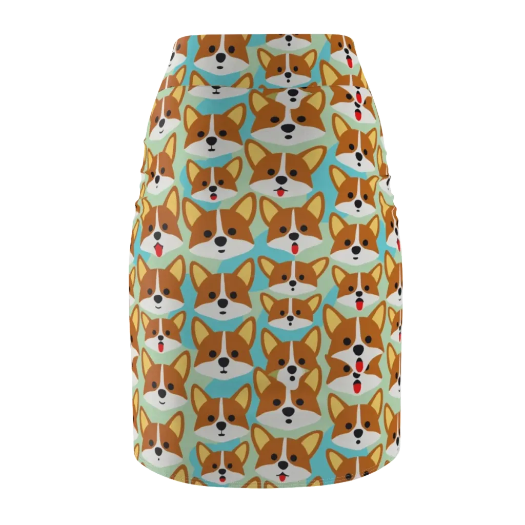 Corgi Parade on Pencil Skirt — Back