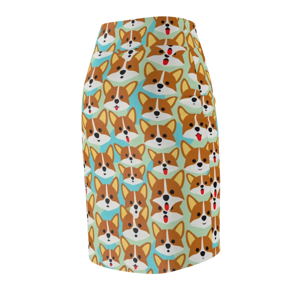 Corgi Parade on Pencil Skirt — Back Side