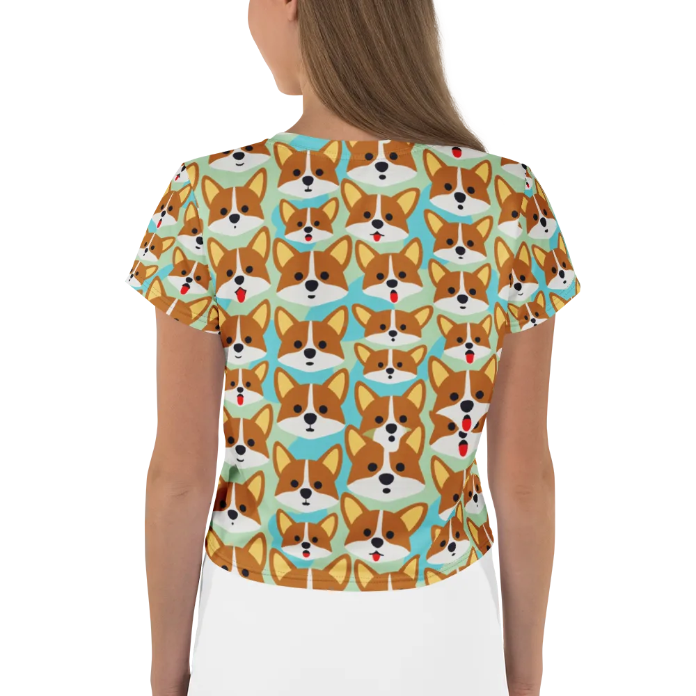Corgi Parade on Crop Tee — Back