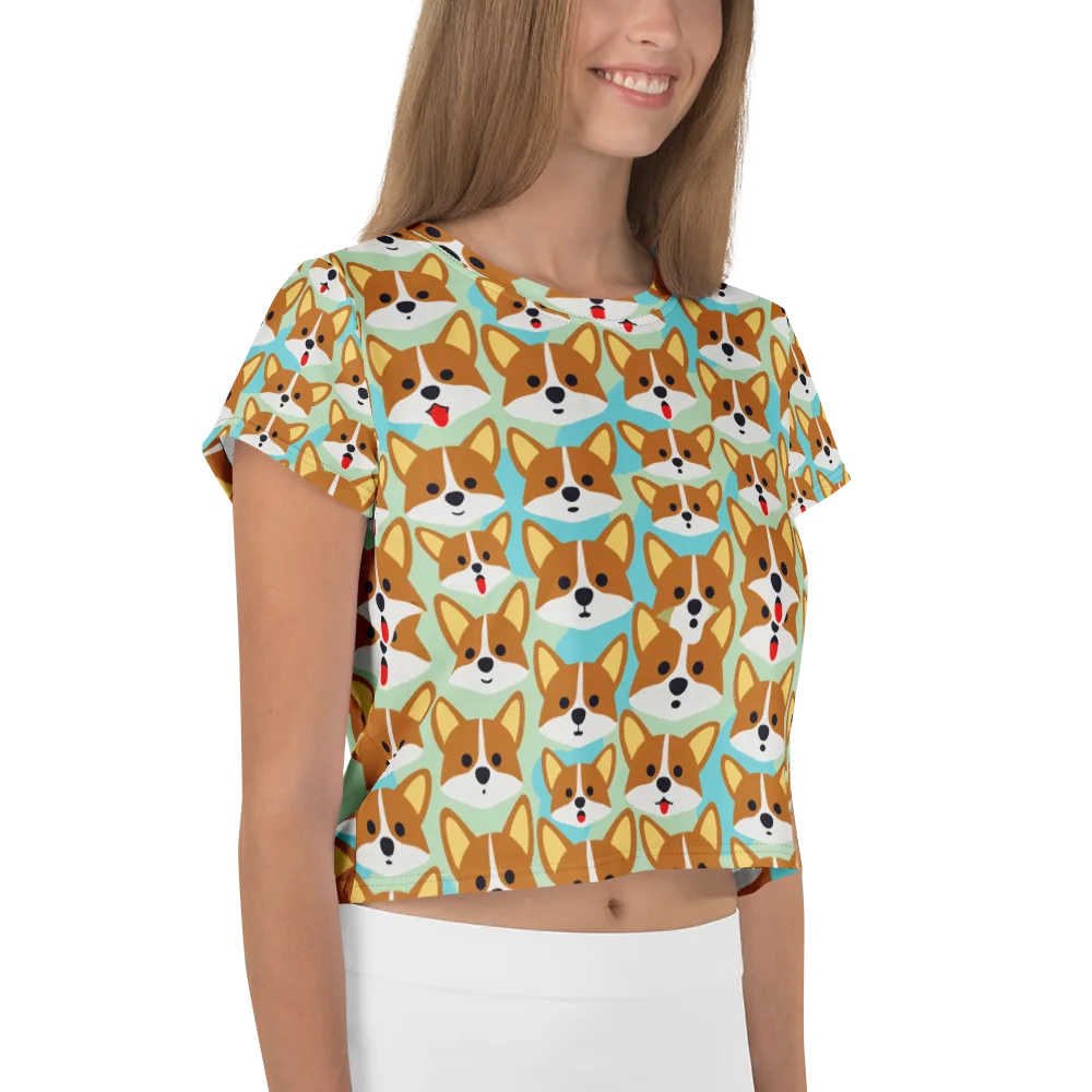 Corgi Parade on Crop Tee — Right