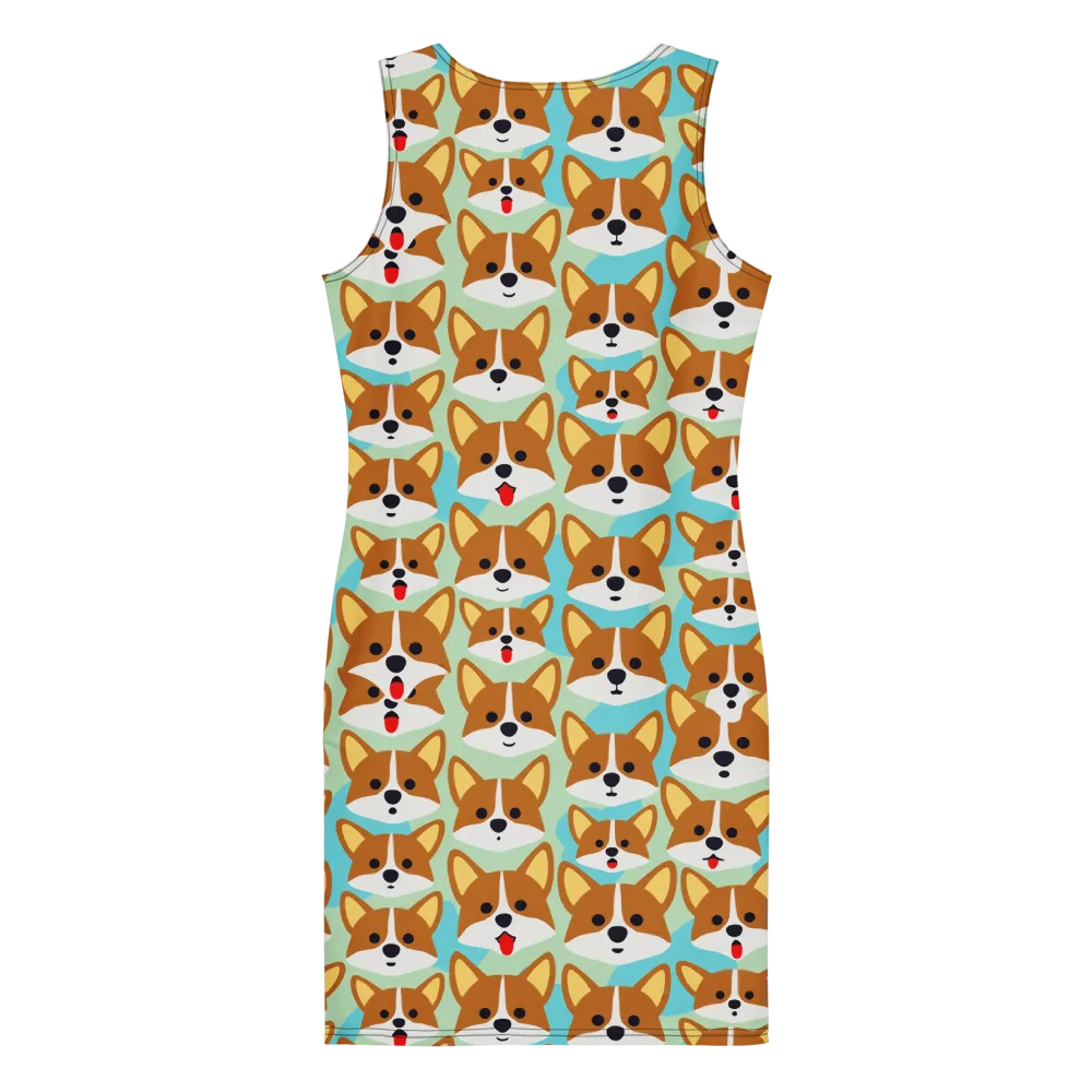 Corgi Parade on Bodycon Dress — Back