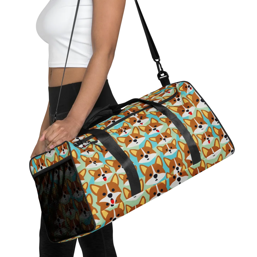 Corgi Parade on Duffle Bag — Front