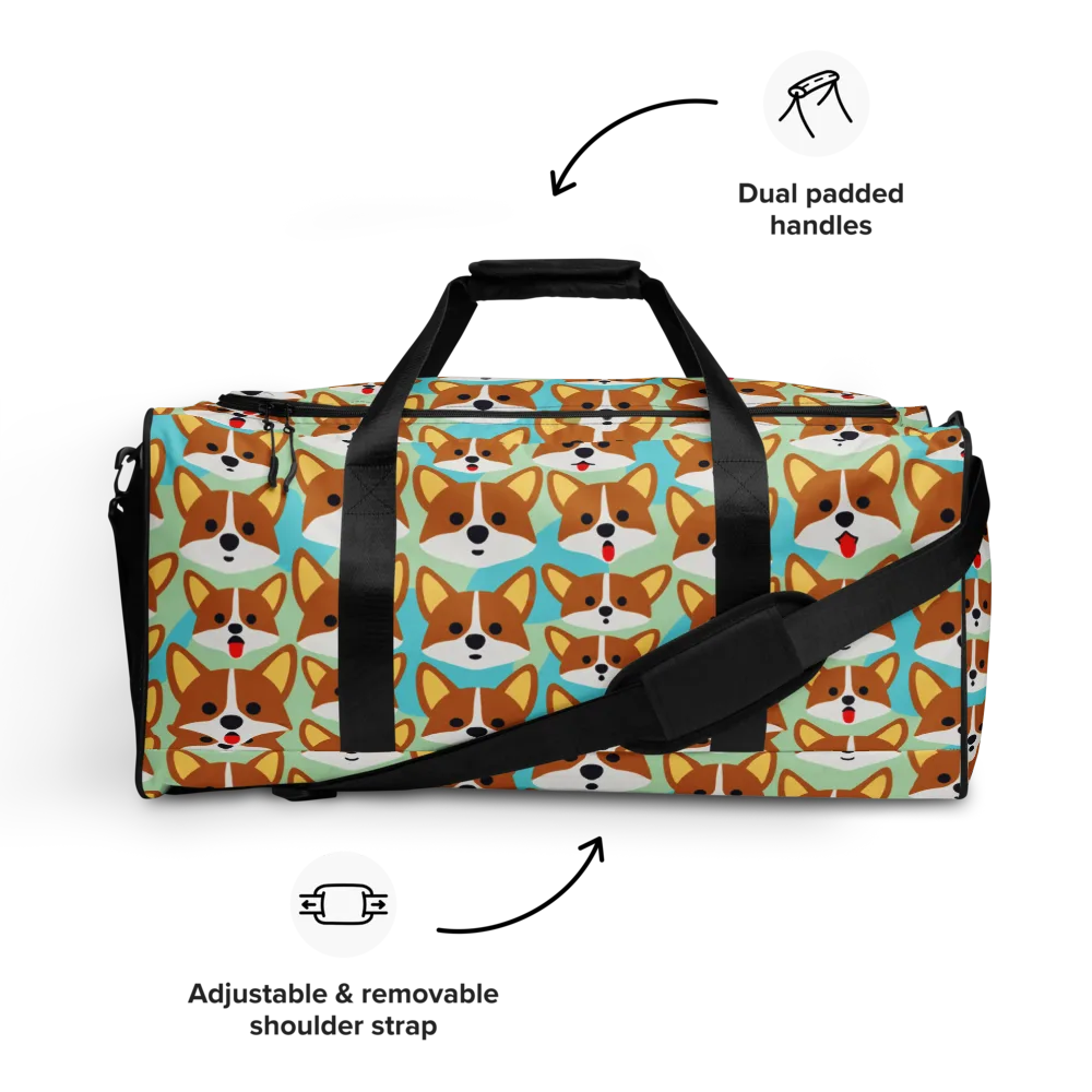 Corgi Parade on Duffle Bag — Front