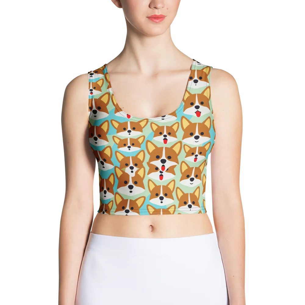 Corgi Parade on Crop Top — Front