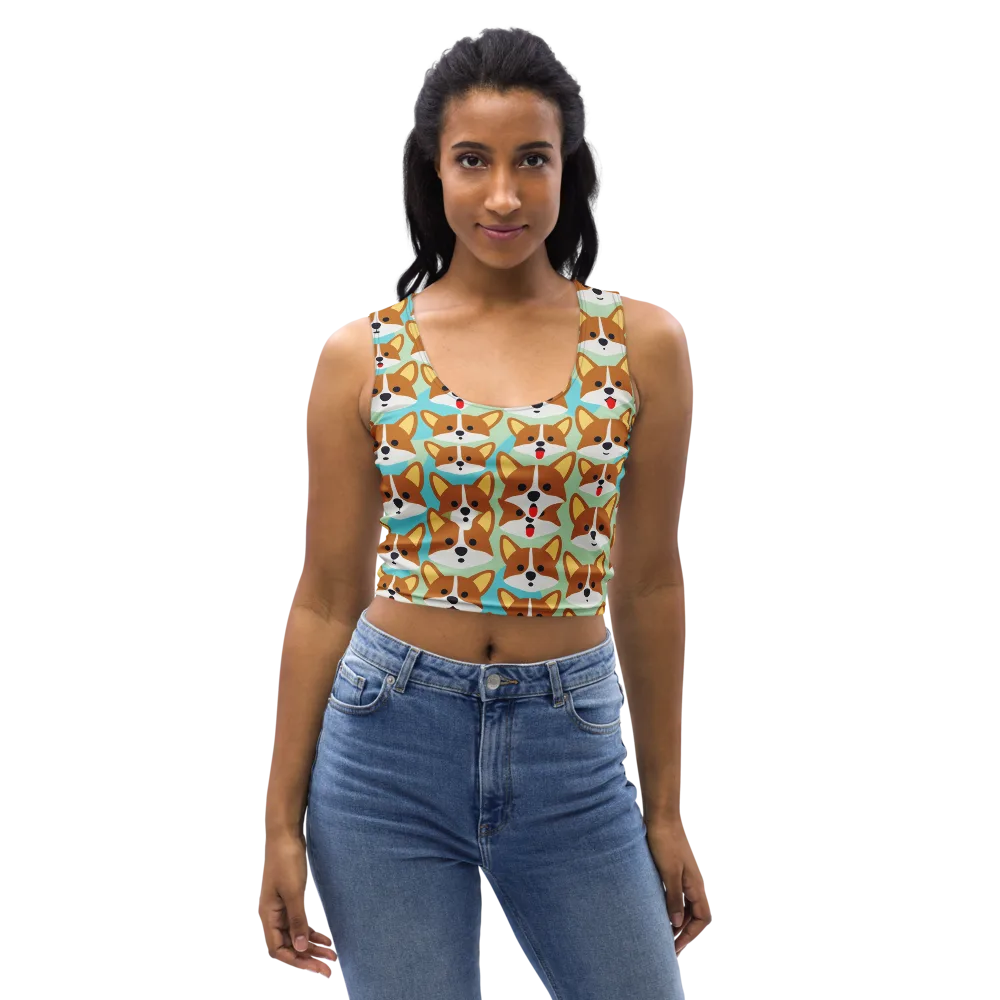 Corgi Parade on Crop Top — Front